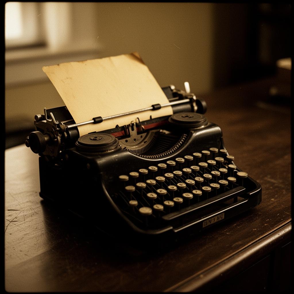 Vintage typewriter close-up